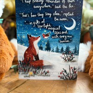 'REMINDERS' FOX UNDER THE MOON CHRISTMAS GREETING CARD