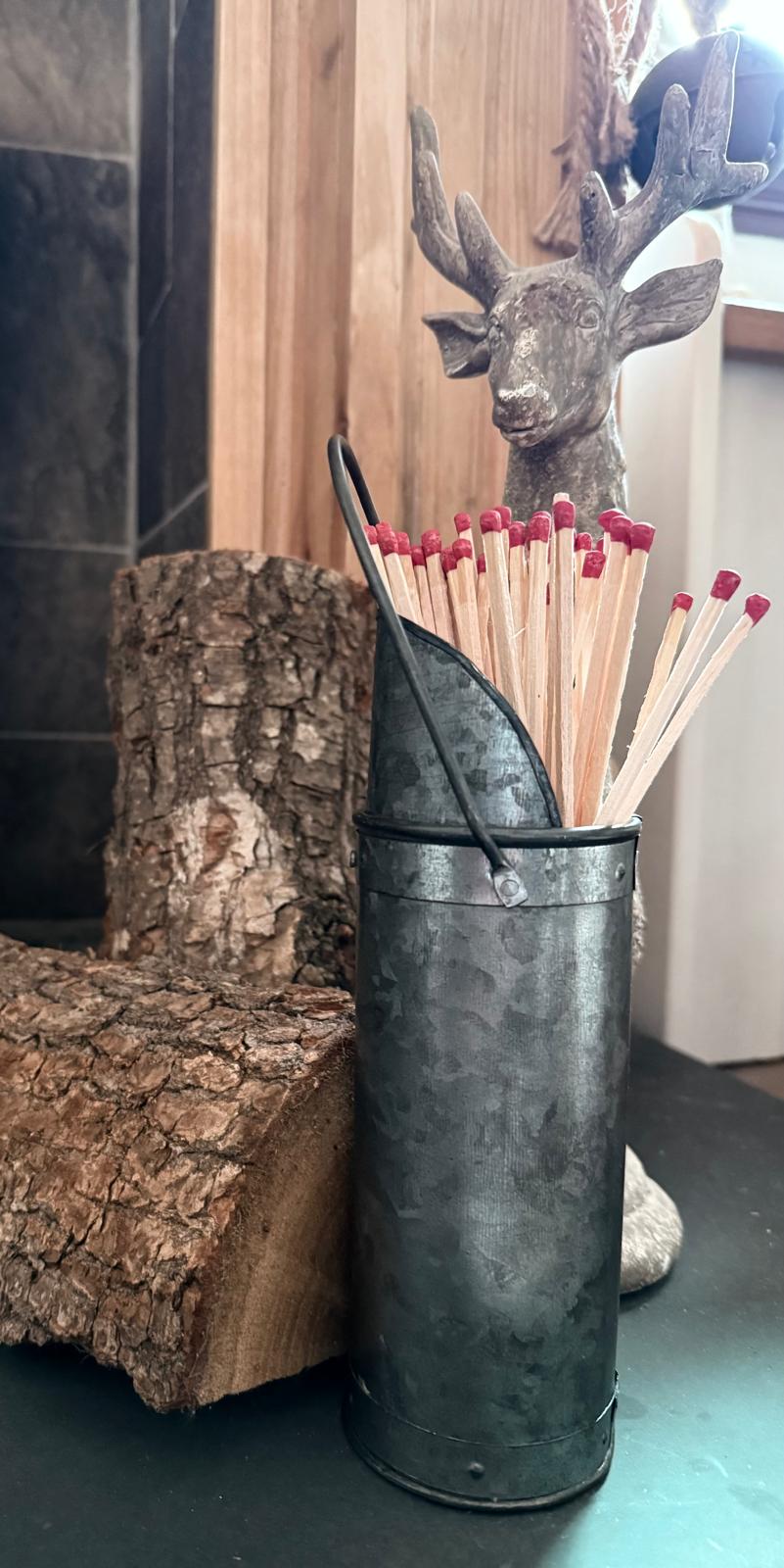 UNIQUE MINATURE COAL SCUTTLE MATCH HOLDER (PEWTER) MATCHES NOT INCLUDED